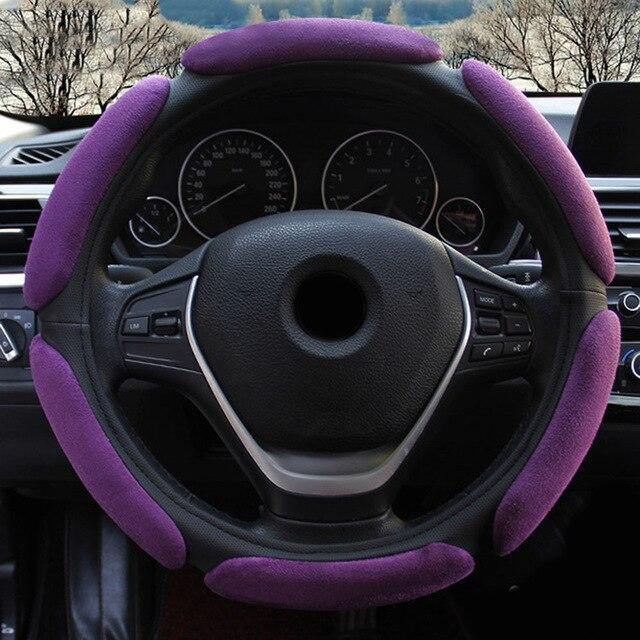 Universal Steering wheel cover Auto Inner Non-slip Flocking Cloth Cushion - KinglyDay