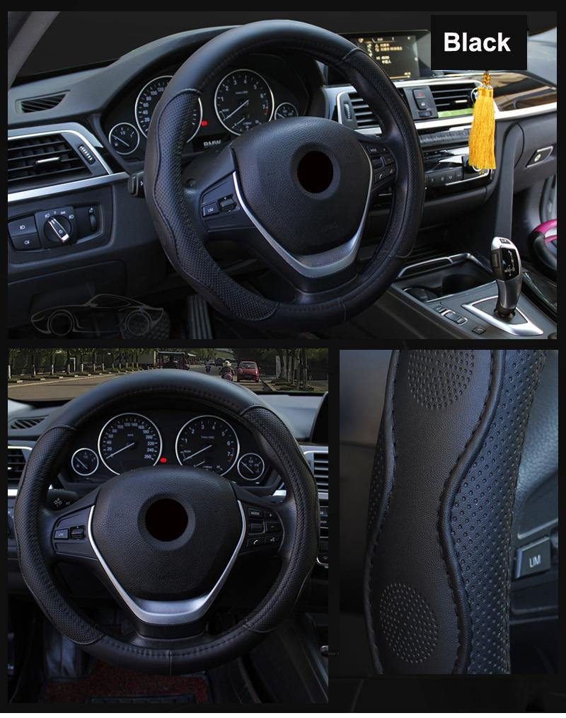 38CM/15" Auto Car Steering-wheel Cover High Steering Cover Anti-slip - KinglyDay