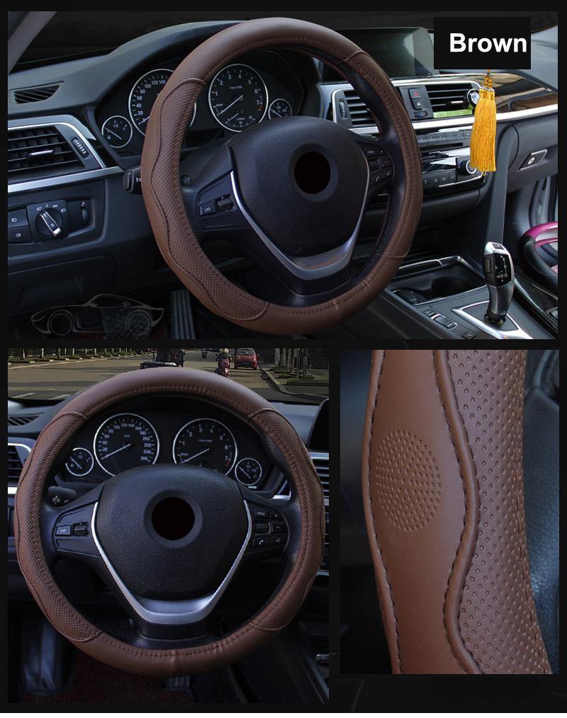 38CM/15" Auto Car Steering-wheel Cover High Steering Cover Anti-slip - KinglyDay