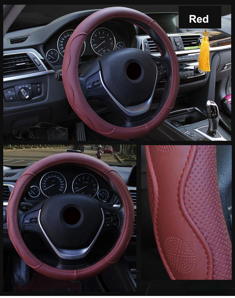 38CM/15" Auto Car Steering-wheel Cover High Steering Cover Anti-slip - KinglyDay