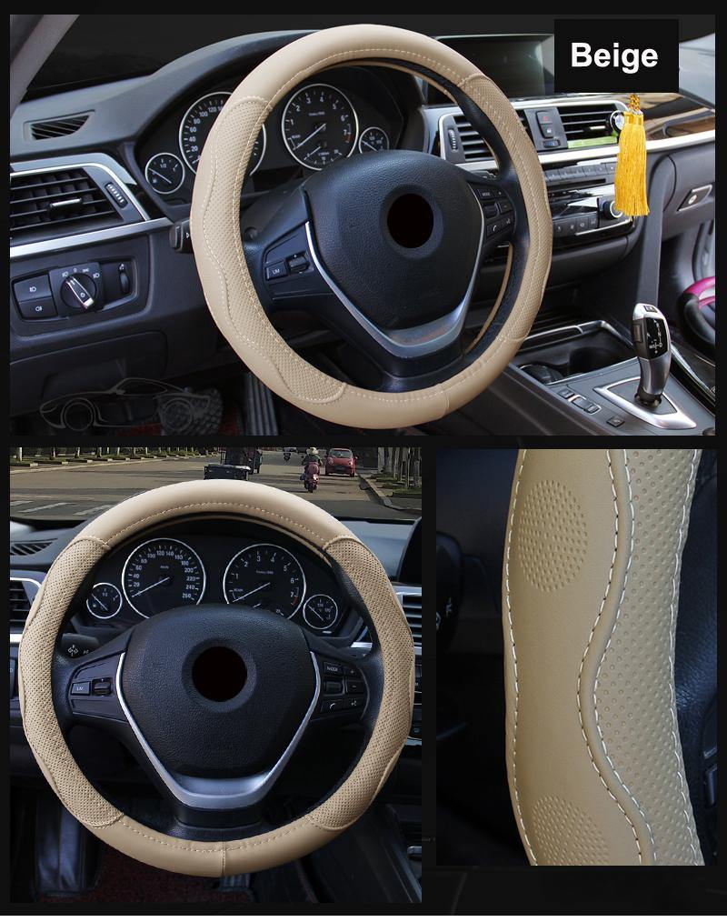 38CM/15" Auto Car Steering-wheel Cover High Steering Cover Anti-slip - KinglyDay