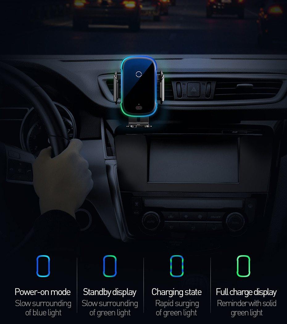 15W Fast Wireless Car Charger Mount for Air Vent Mount Car Intelligent Phone Holder - KinglyDay