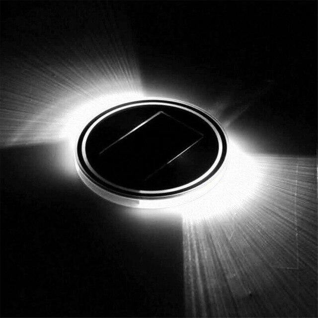 2PCS LED Solar Cup Pad Car Accessories Light Cover Interior Decoration Lights - KinglyDay