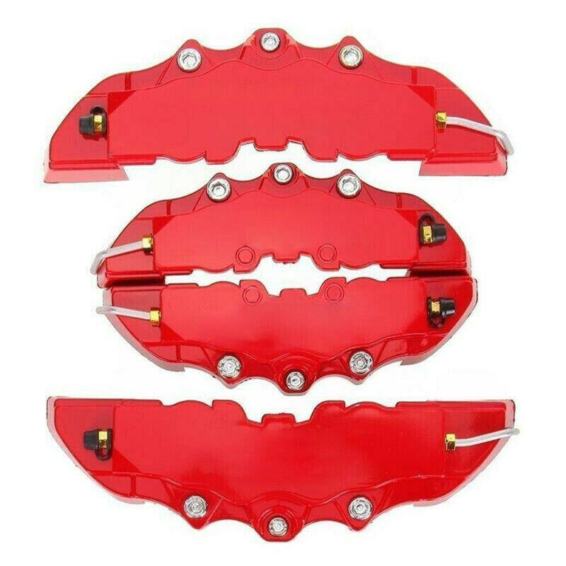 4PCS Red 3D Auto Car Disc Brake Caliper Covers Front & Rear Wheels Accessories Kit - KinglyDay