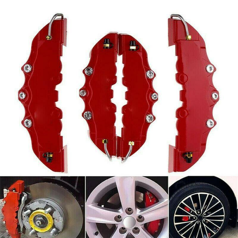 4PCS Red 3D Auto Car Disc Brake Caliper Covers Front & Rear Wheels Accessories Kit - KinglyDay