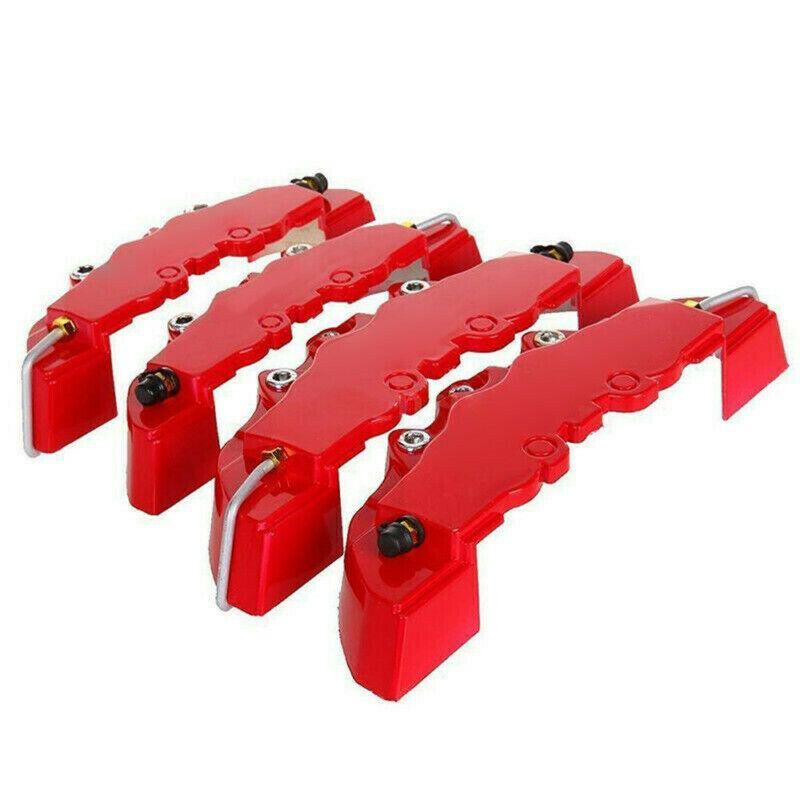 4PCS Red 3D Auto Car Disc Brake Caliper Covers Front & Rear Wheels Accessories Kit - KinglyDay