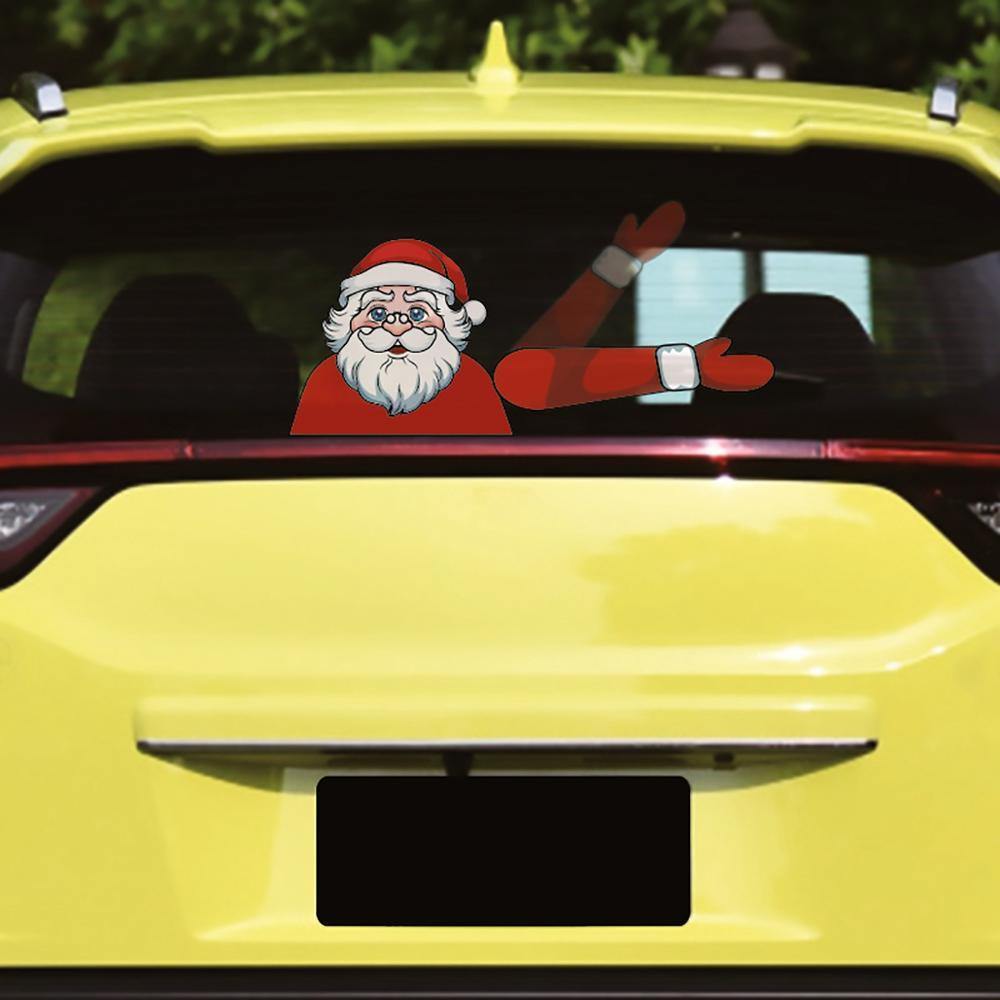 Christmas Rear Windshield Santa Claus Window Decals Car Wiper Sticker - KinglyDay