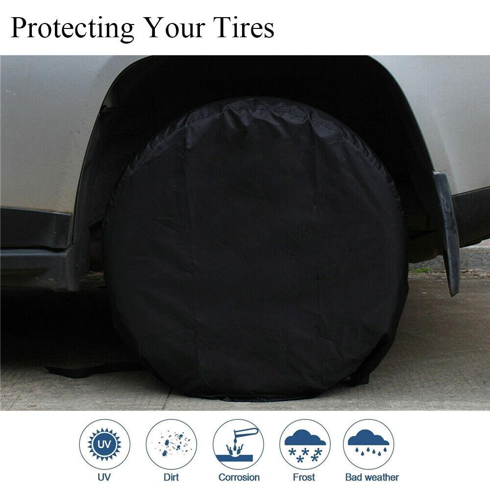 4PCS Waterproof Tire Covers Wheel & Tyre RV Trailer Camper Sun Protector 27-29" - KinglyDay