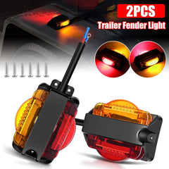 2PCS Amber Red 14 LED Trailer Fender Lights Clearance Marker Lights for Trucks 12V - KinglyDay