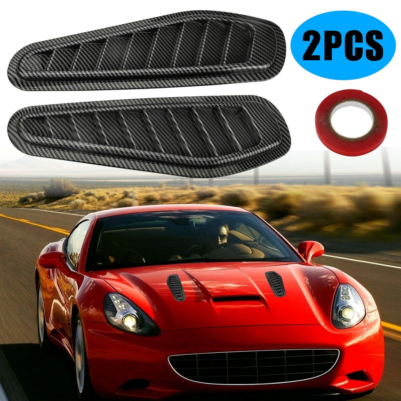 2PCS Car Decorative Front Bonnet Hood Vent Air Flow Intake Scoop Cover Universal - KinglyDay