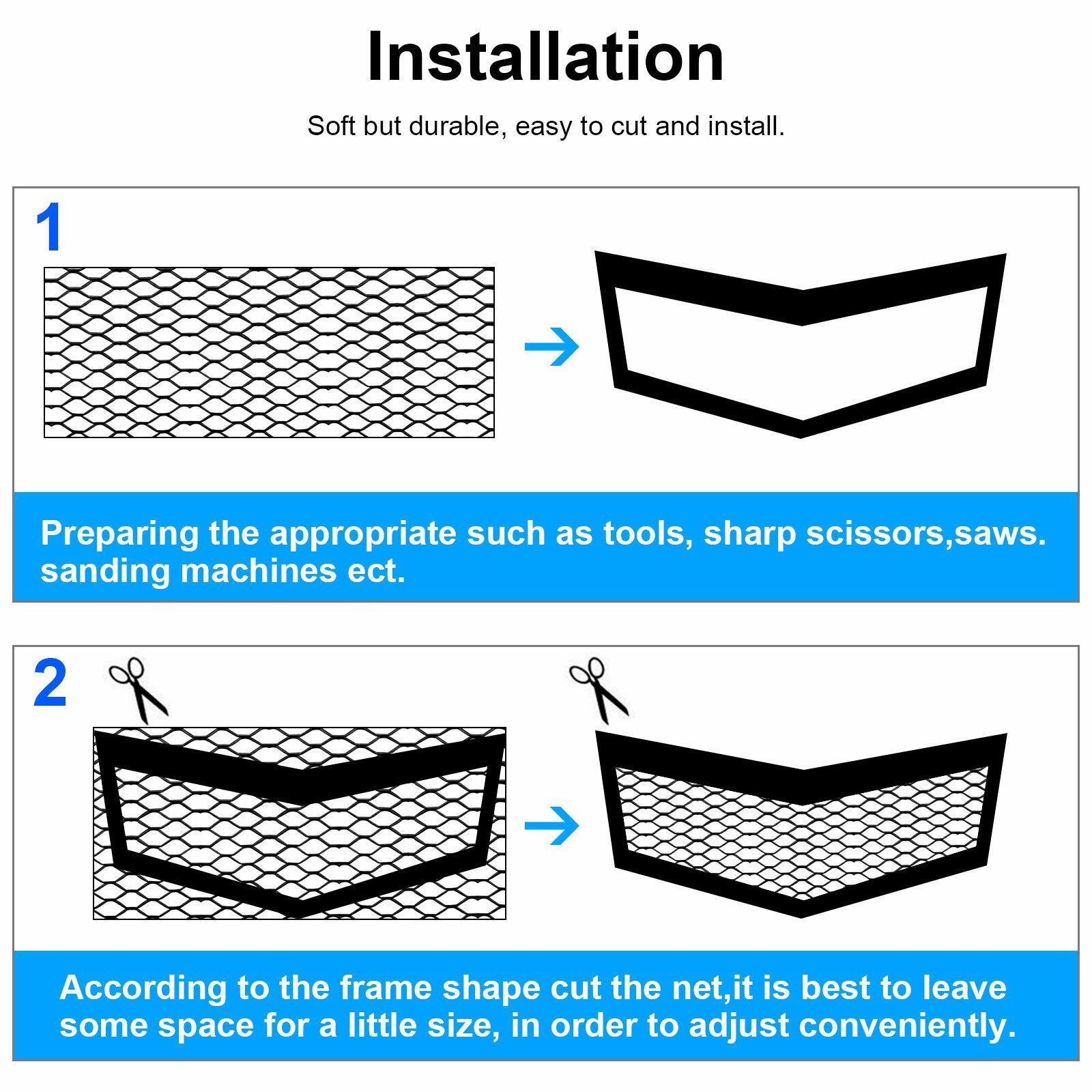 Universal Car Front Aluminum Mesh Grille Bumper Fender Hood Vent Grill Net Black - KinglyDay