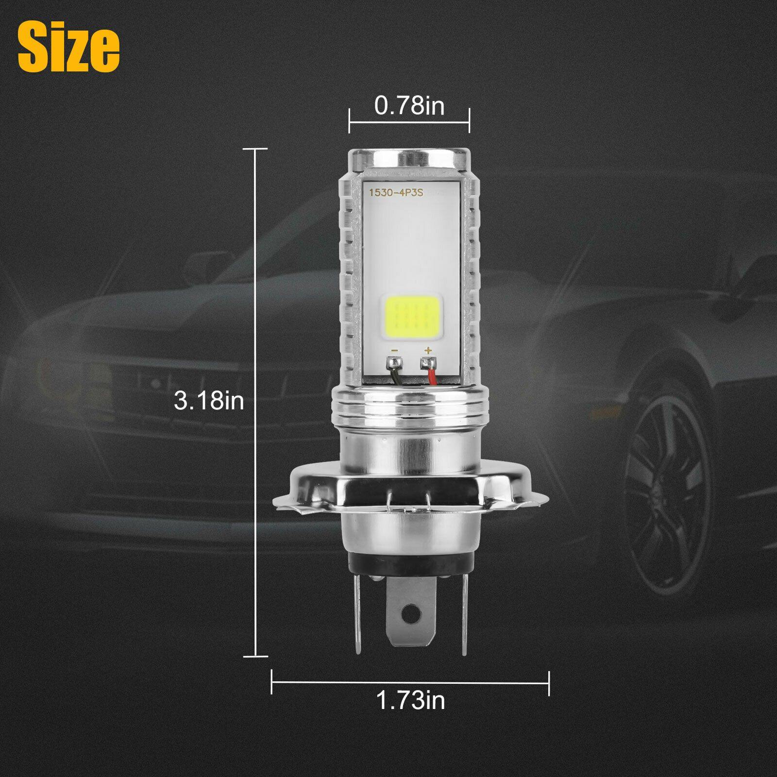 2PCS H4 9003 HB2 6000K LED Headlight High & Low Beam Bulbs Kit Super Bright White - KinglyDay