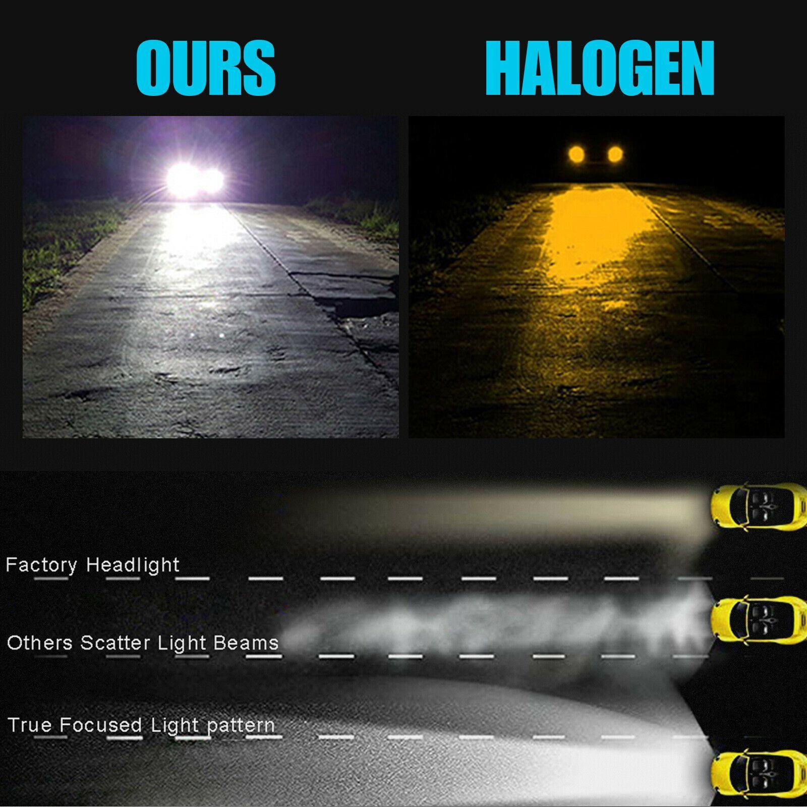 2Pcs H1 57-SMD 6000K Super White 100W 3200LM LED Fog Driving DRL Bulbs Lamp Kit - KinglyDay