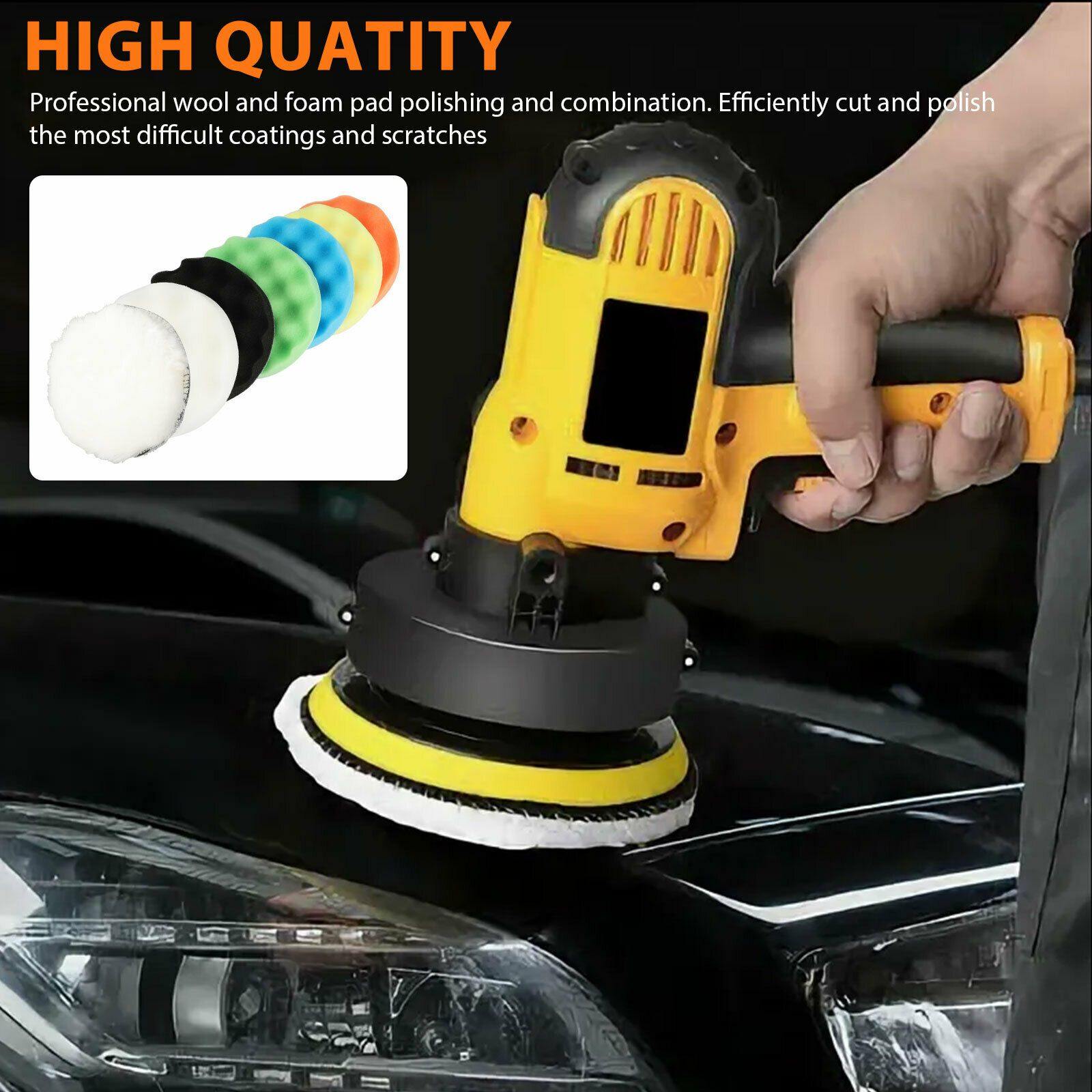 9PCS 5" Polishing Pads Sponge Buffer Buffing Foam Kit Set Car Polisher for Drill - KinglyDay