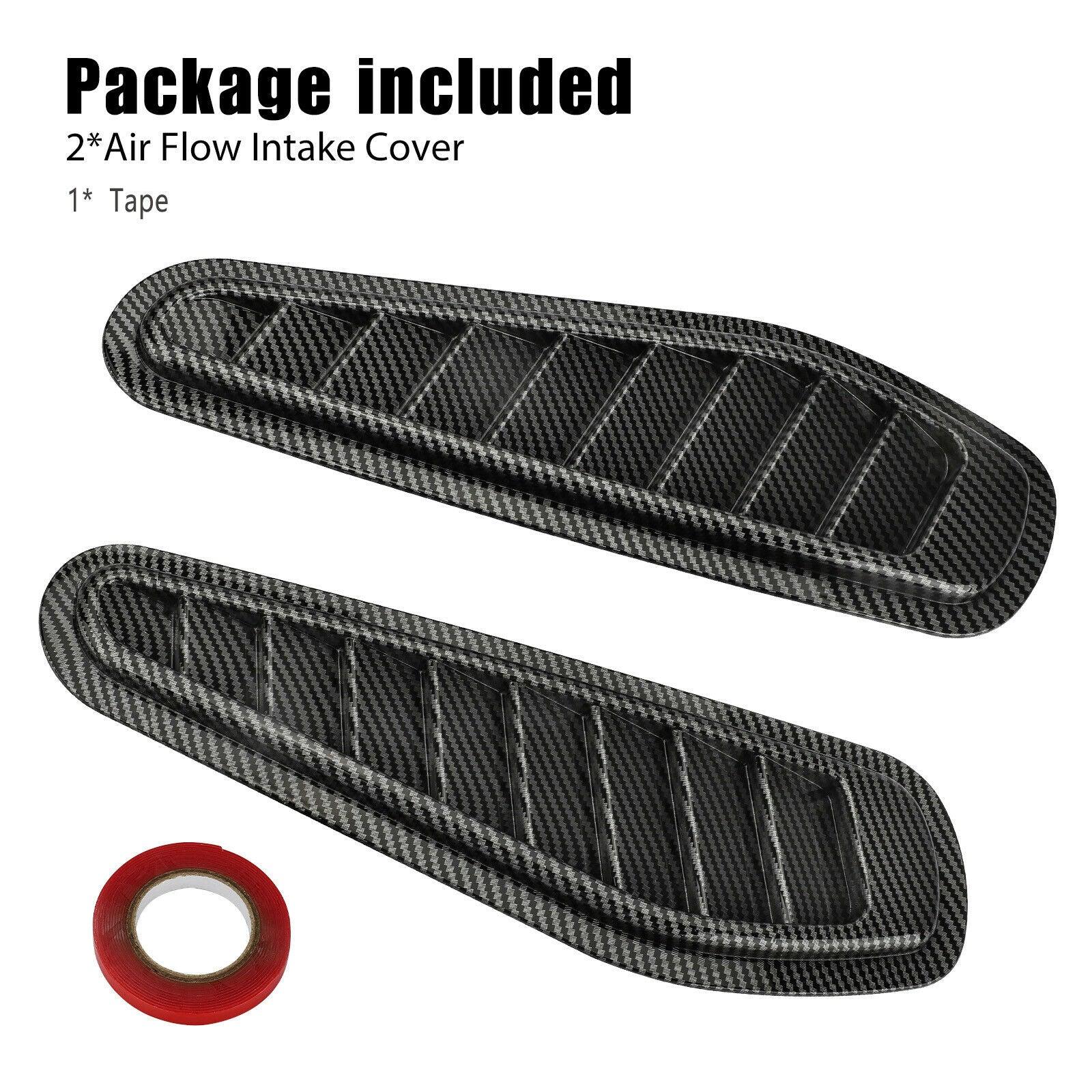 2PCS Car Decorative Front Bonnet Hood Vent Air Flow Intake Scoop Cover Universal - KinglyDay