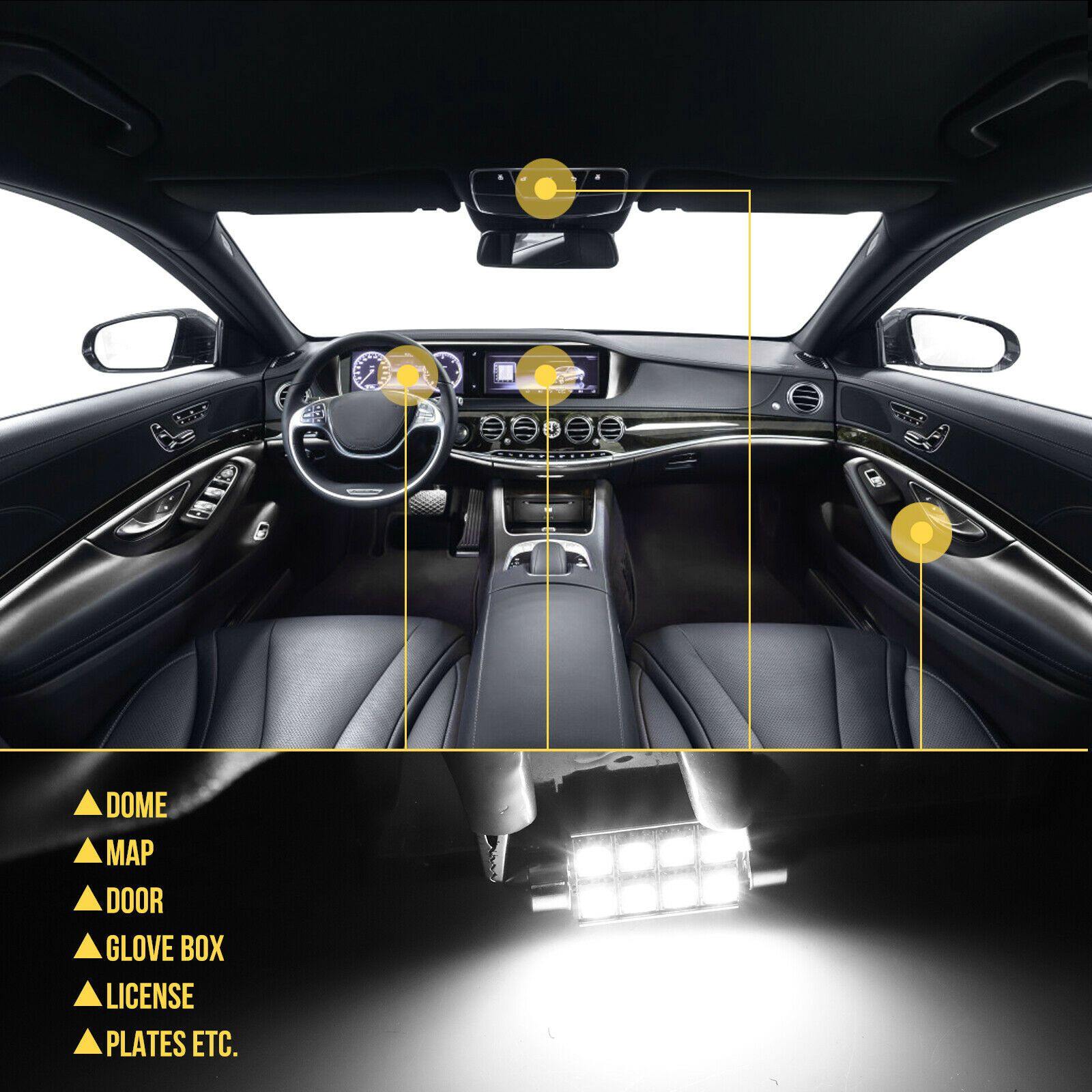 23PCS White LED Light Interior Package Kit for T10 & 31mm Map Dome + License Plate - KinglyDay