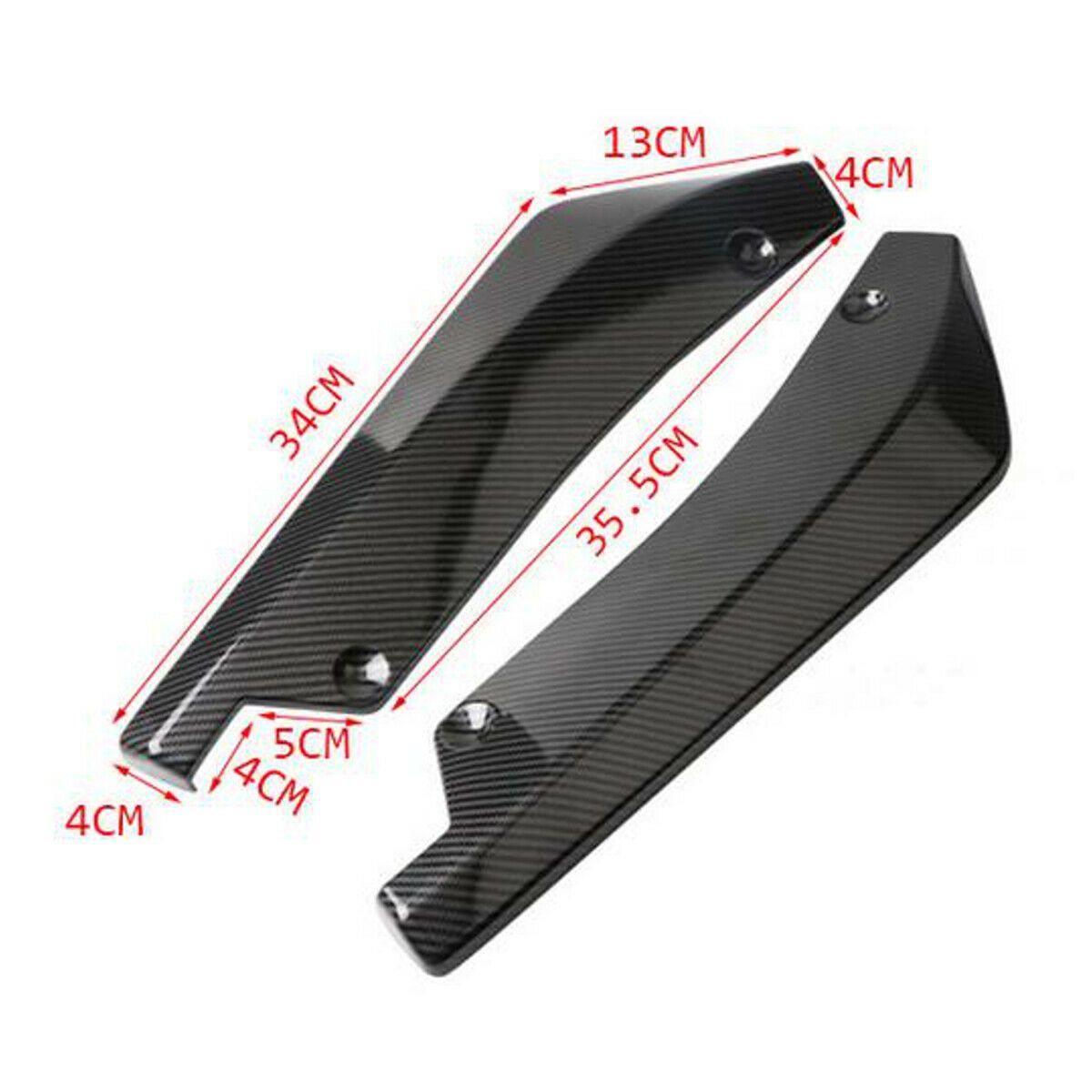 2PCS Car Auto Carbon Fiber Rear Bumper Lip Diffuser Splitter Canard Protector Top - KinglyDay