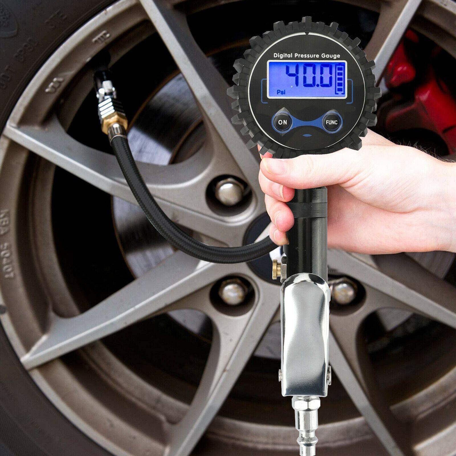 200 PSI LCD Digital Pressure Gauge Air Tire Inflator Air Chuck for Car Vehicles - KinglyDay