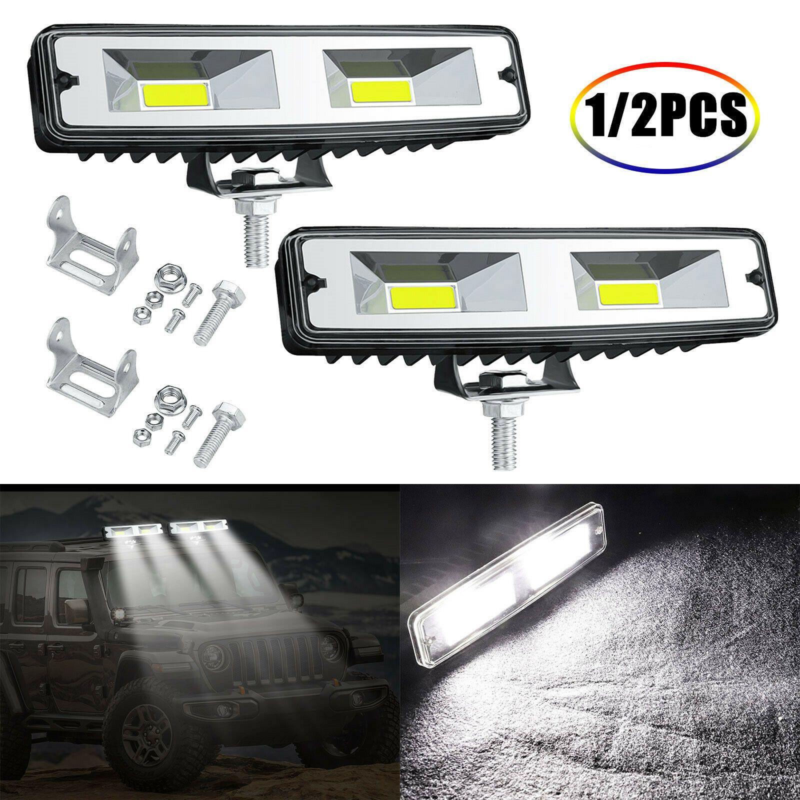 1/2PCS 6Inch 48W LED Work Light Bar Spot Fog Lamp Offroad Driving SUV Truck ATV - KinglyDay