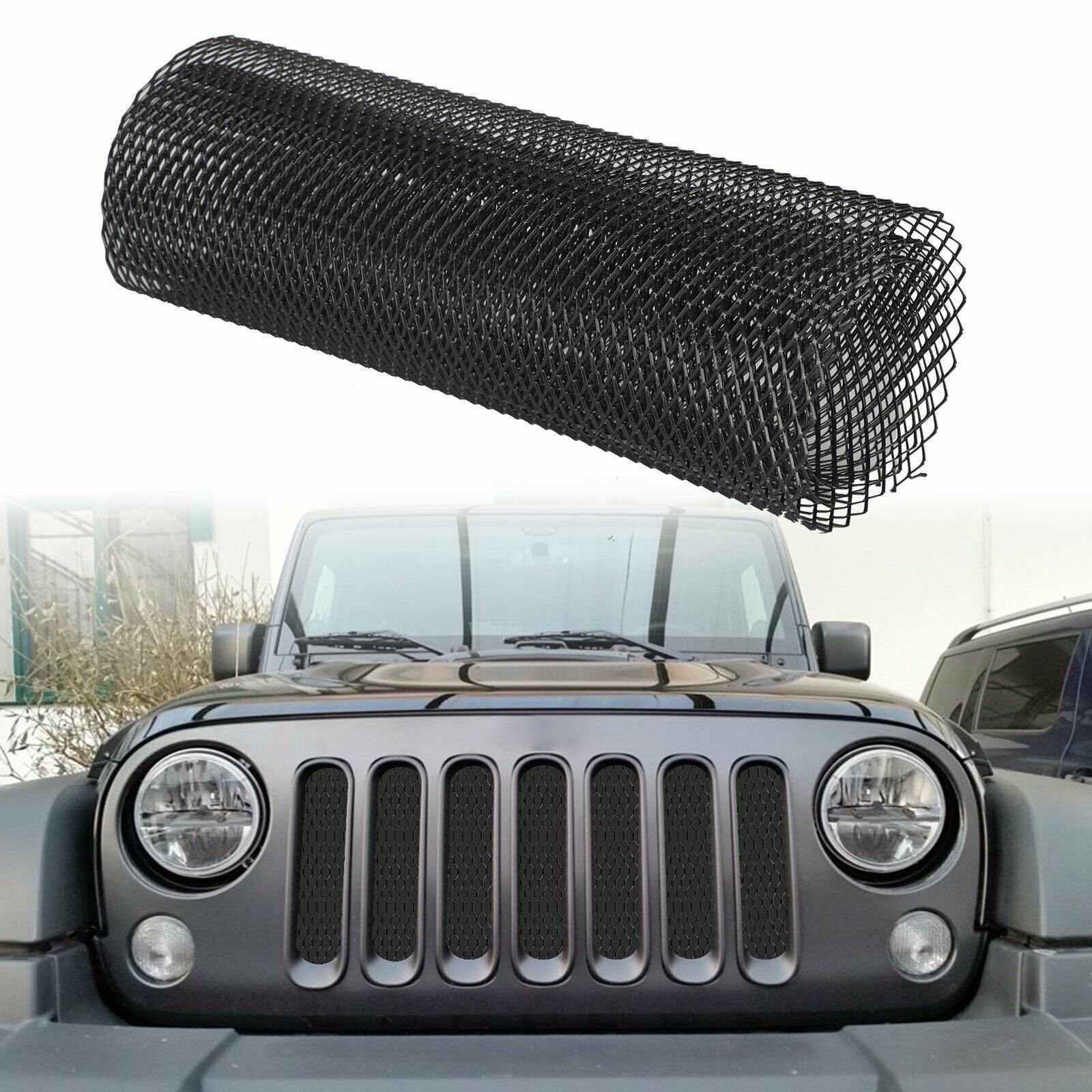 Universal Car Front Aluminum Mesh Grille Bumper Fender Hood Vent Grill Net Black - KinglyDay