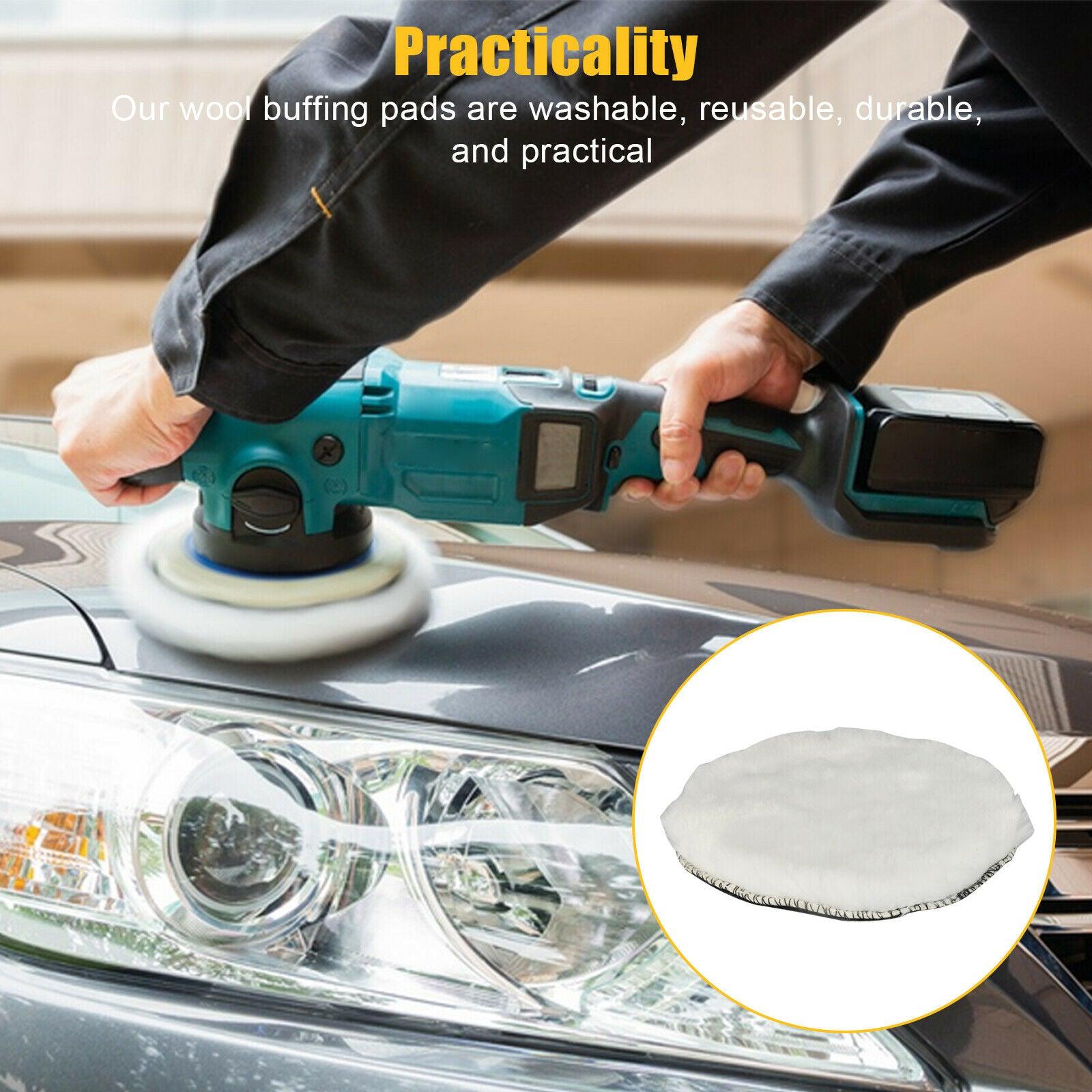 5PCS 6" Car Polishing Pads Buffing Wool Wheel Mop Kit Buffer Pad Polisher Washable - KinglyDay