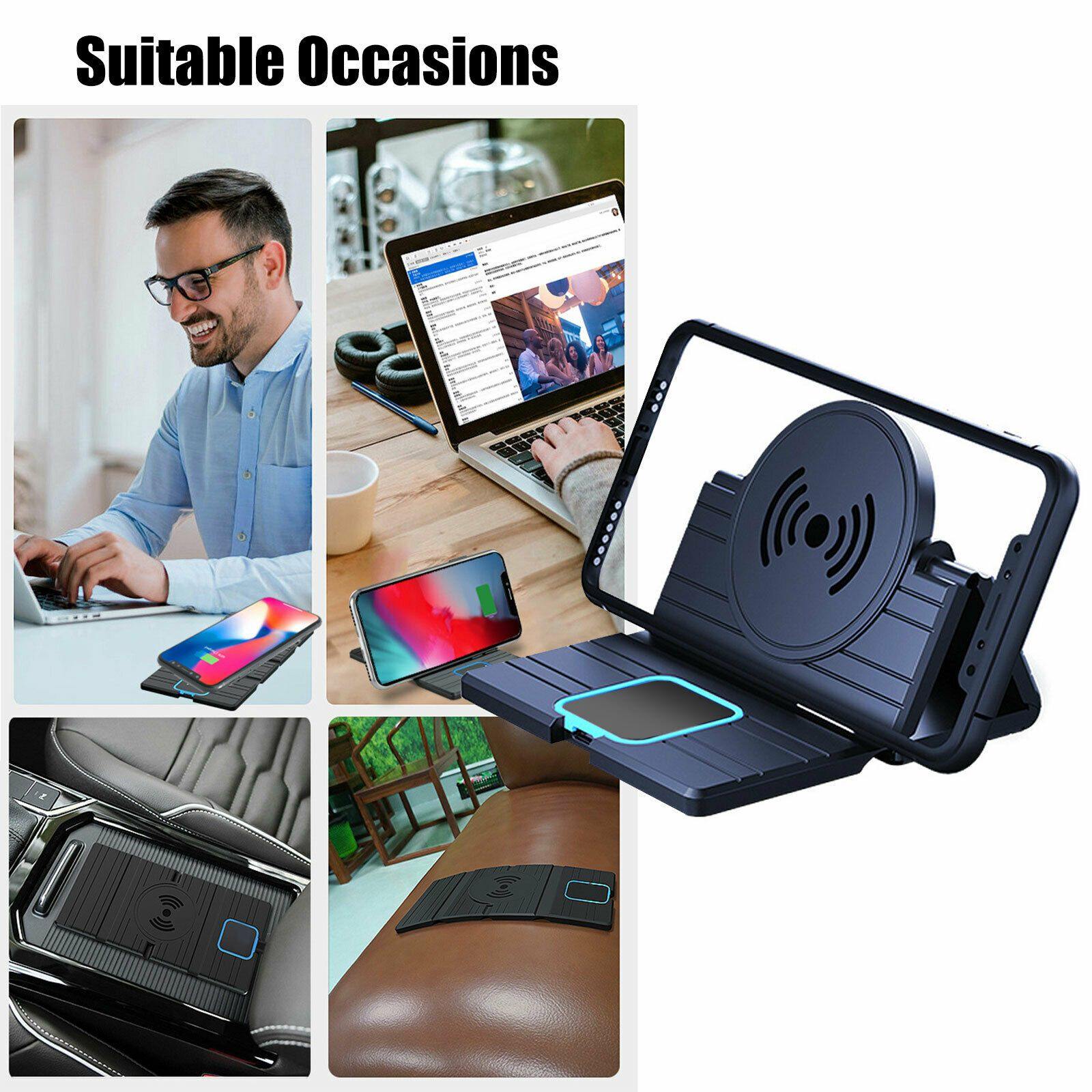 Fast Charging Car Wireless Phone Charger Pad Mat Mount For iPhone 12 Samsung S10 - KinglyDay