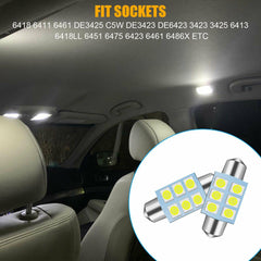 20PCS Super White 36MM Festoon Dome Map Interior LED Interior Light Bulbs DE3425 - KinglyDay