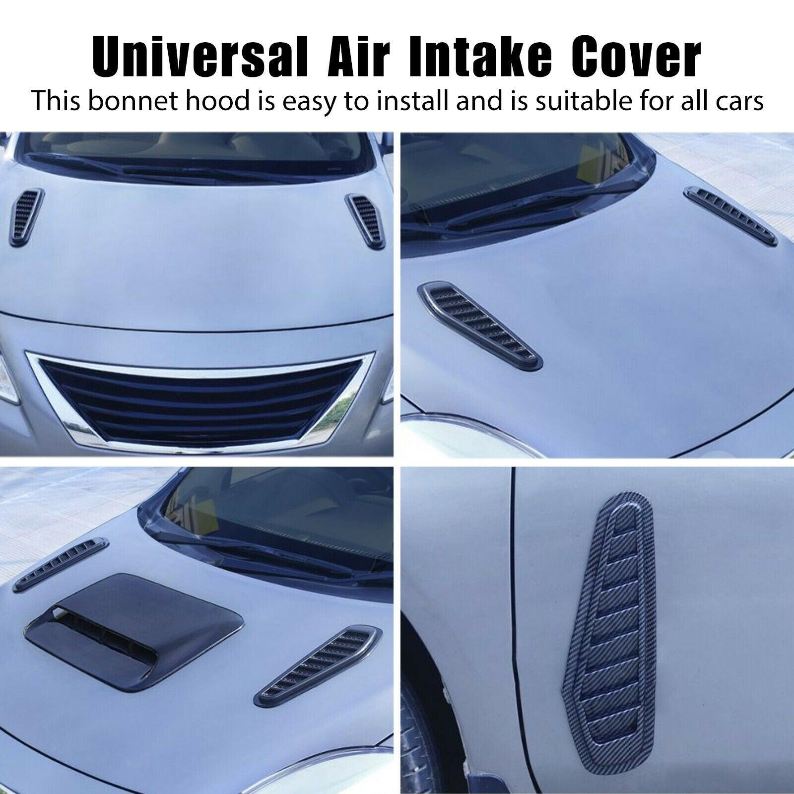 2PCS Car Decorative Front Bonnet Hood Vent Air Flow Intake Scoop Cover Universal - KinglyDay