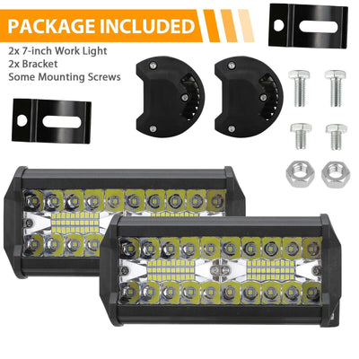 400W 7''Car LED Work Light Bar Spot Flood Beams Combo For Off-road SUV Truck - KinglyDay