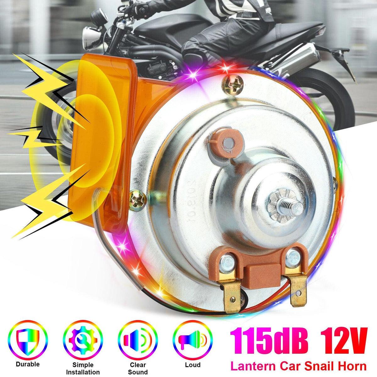 115DB 12V Super Loud Electric Snail Train Air Horn Motorcycle Car Truck Boat SUV - KinglyDay