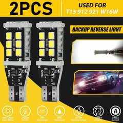 2PCS T15 912 921 Error Free Super White Canbus LED Backup Reverse Light Bulb 6000K - KinglyDay