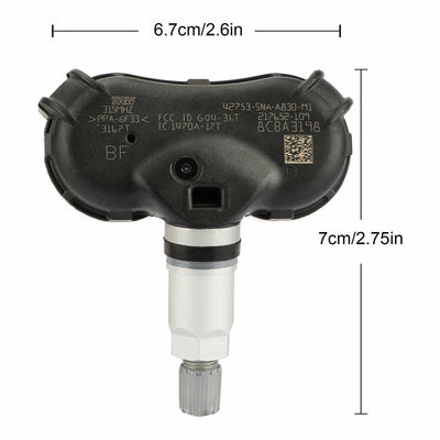 4PCS OEM 42753-SNA-A833 TPM Tire Pressure Sensors for Honda Fit 09-14 CR-Z 11-15 - KinglyDay
