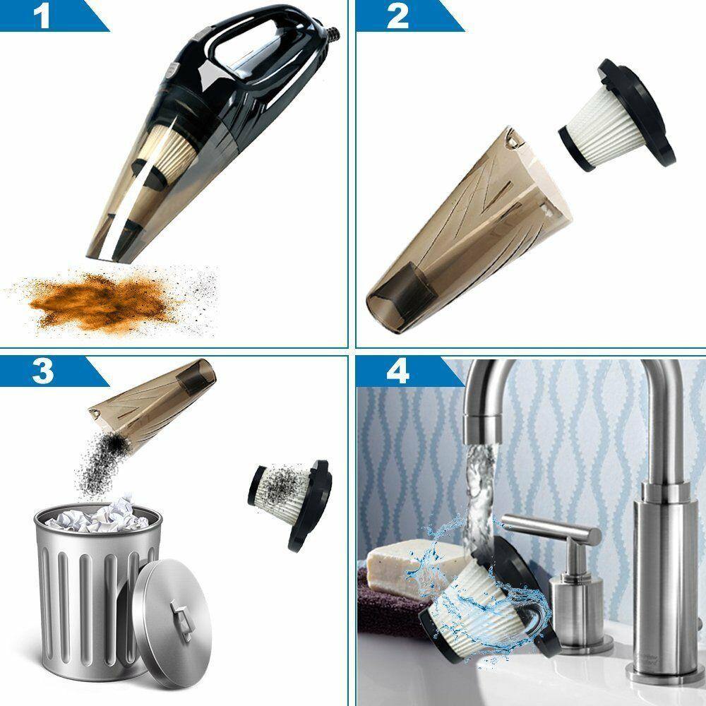 Powerful Car Vacuum Cleaner, Portable Wet & Dry Handheld Strong Suction Cleaner - KinglyDay