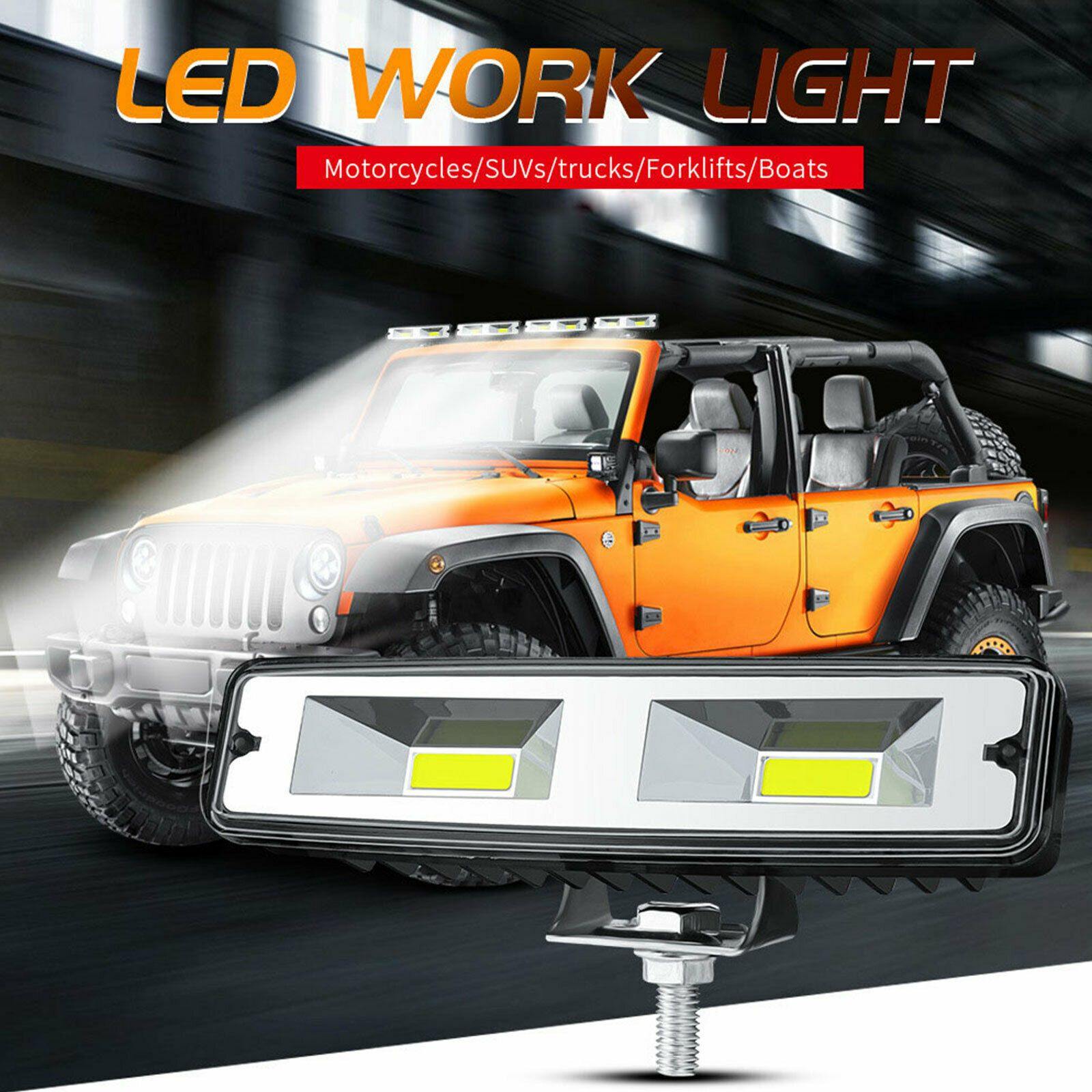 1/2PCS 6Inch 48W LED Work Light Bar Spot Fog Lamp Offroad Driving SUV Truck ATV - KinglyDay