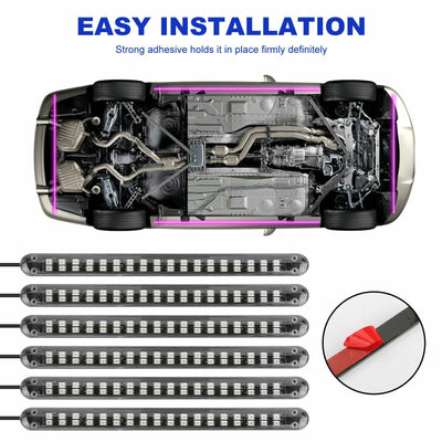 6PCS APP Control RGB 216 LED Strip Bluetooth Car Tube Underglow Body Neon Lights - KinglyDay
