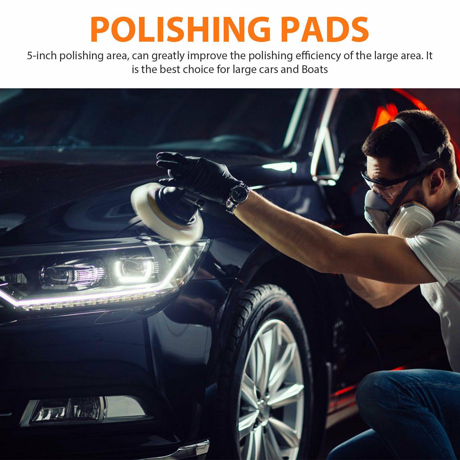 9PCS 5" Polishing Pads Sponge Buffer Buffing Foam Kit Set Car Polisher for Drill - KinglyDay