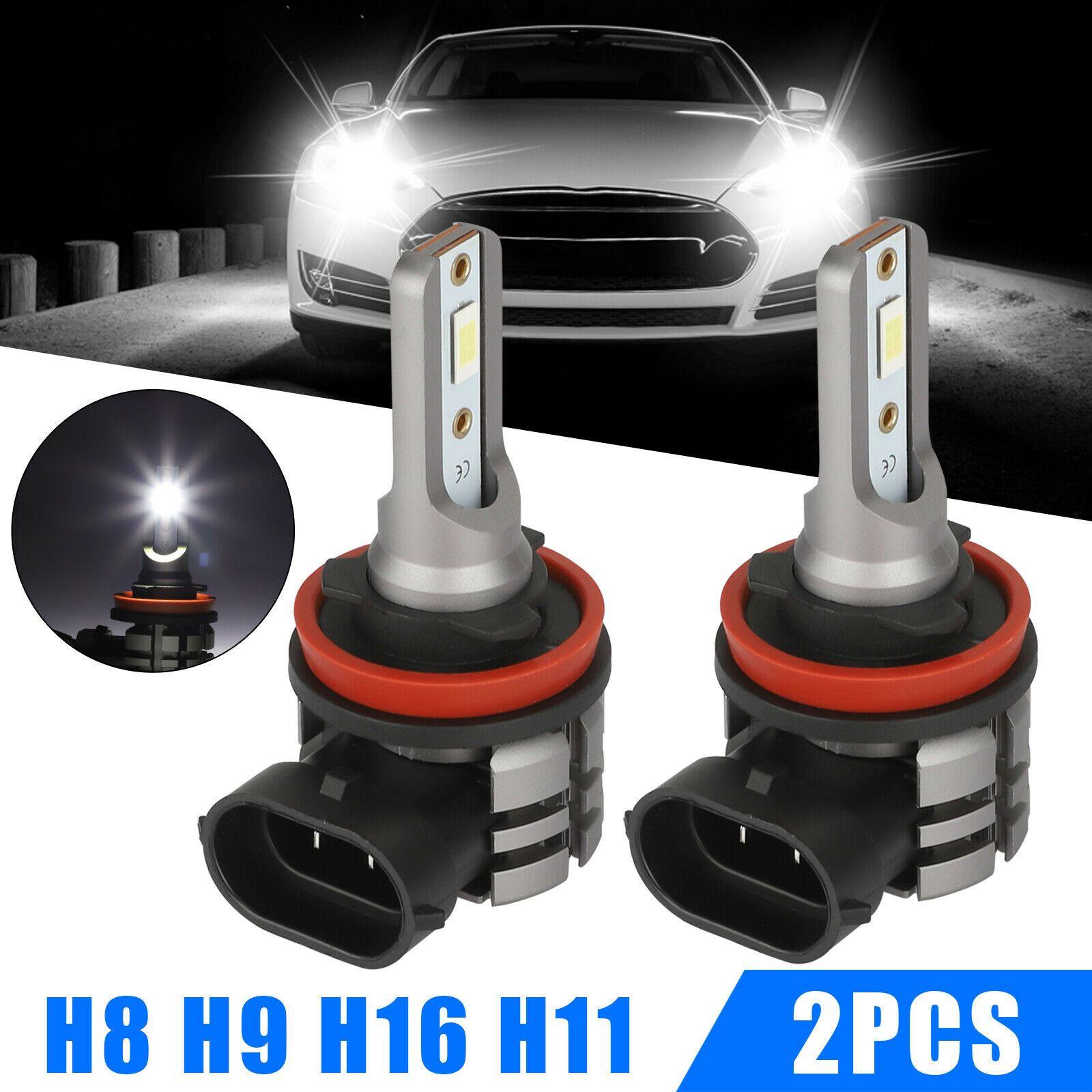 2PCS H8 H9 H11 H16 Super Bright LED Fog Light DRL Driving Bulbs 4000LM 6000K White - KinglyDay