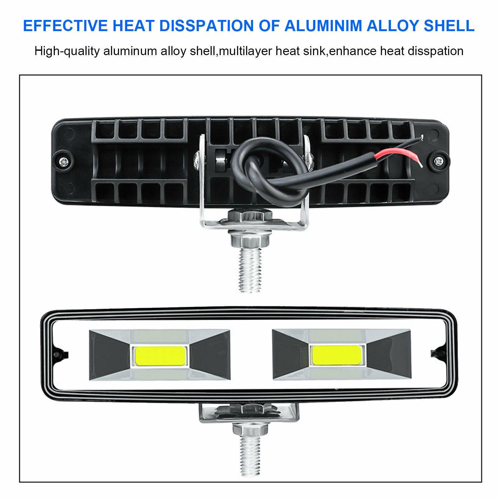 1/2PCS 6Inch 48W LED Work Light Bar Spot Fog Lamp Offroad Driving SUV Truck ATV - KinglyDay