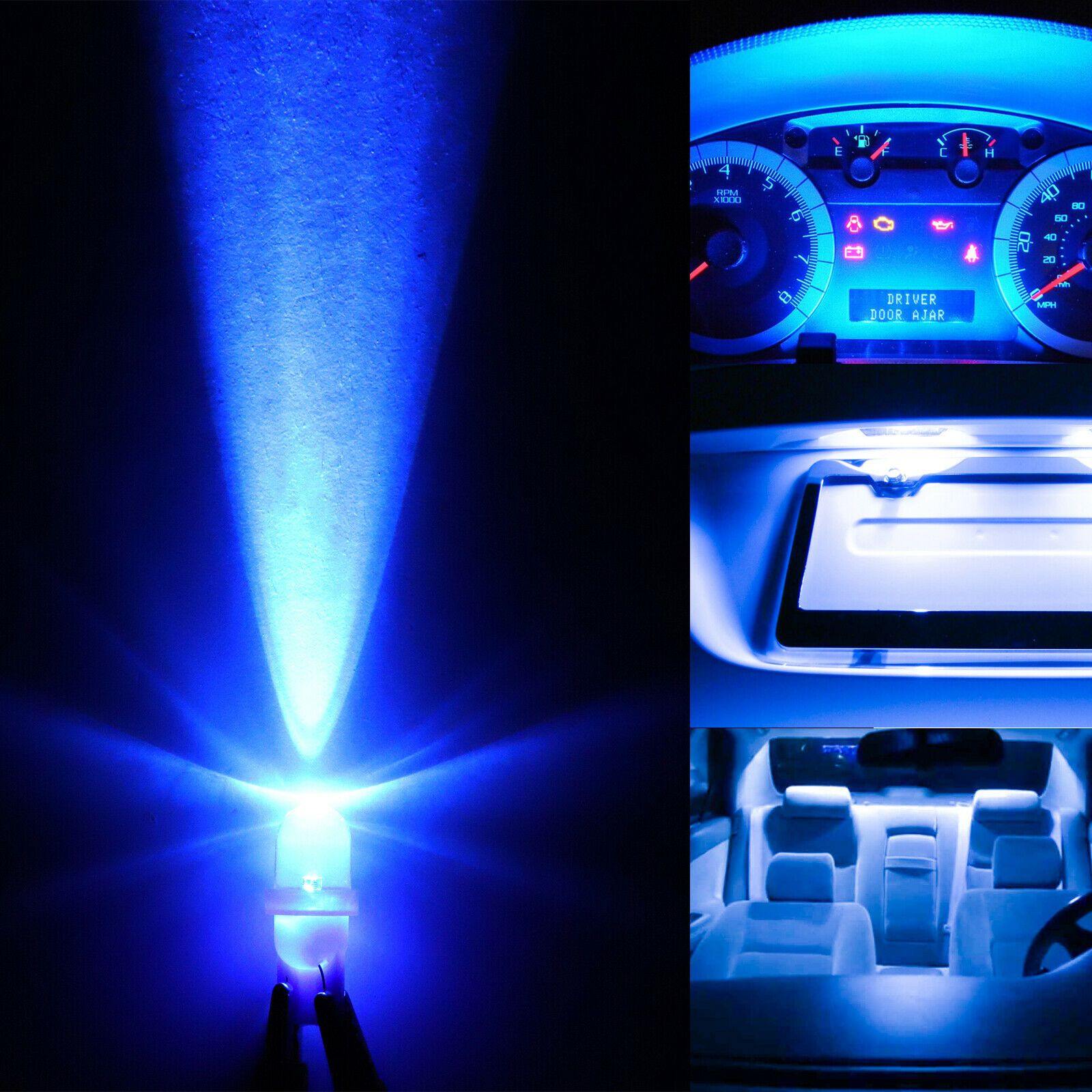 10PCS Blue T10 194 LED Bulbs for Instrument Gauge Cluster Dash Light With Sockets - KinglyDay