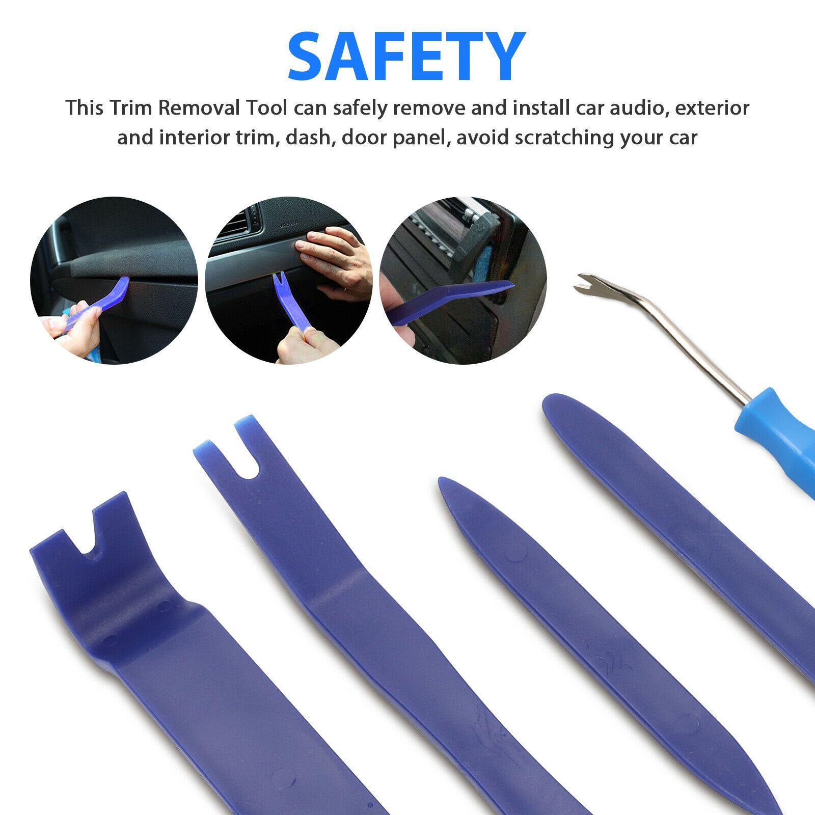 Car Trim Removal Tool Kit Door Window Clip Panel Fastener Auto Pry Dashboard Set - KinglyDay