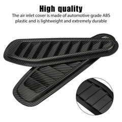 2PCS Car Decorative Front Bonnet Hood Vent Air Flow Intake Scoop Cover Universal - KinglyDay