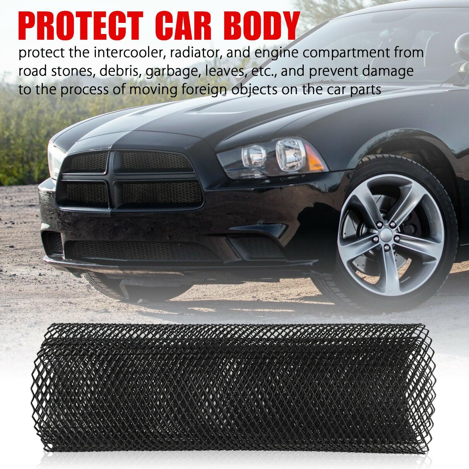 Aluminum Mesh Grill Cover Car Auto Front Bumper Fender Hood Vent Grill Net Black - KinglyDay