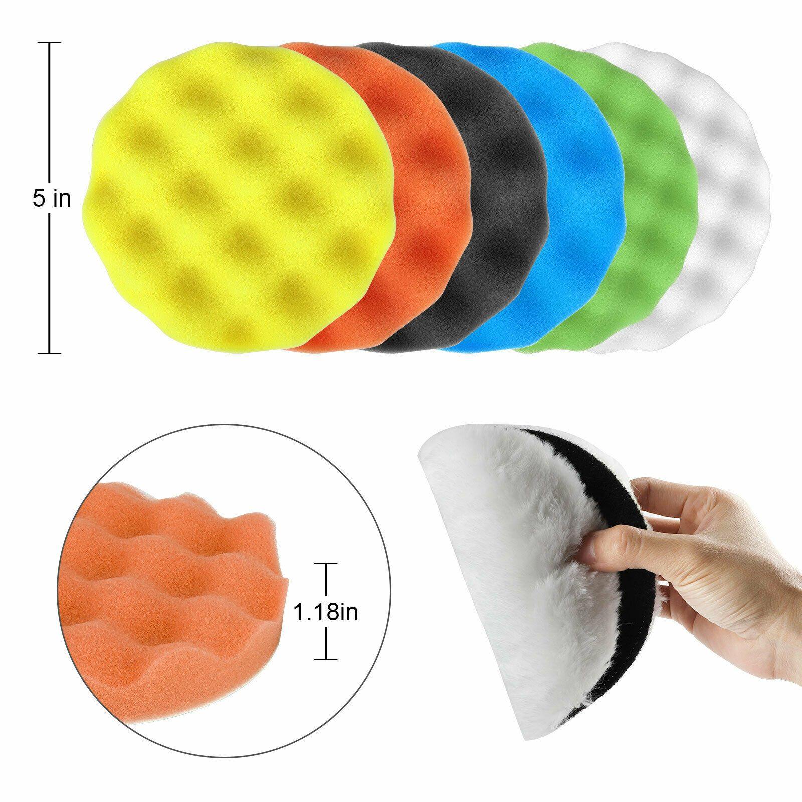 9PCS 5" Polishing Pads Sponge Buffer Buffing Foam Kit Set Car Polisher for Drill - KinglyDay