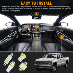 28PCS LED Lights Interior Package Kit for Dome License Plate Lamp Bulb 6000K White - KinglyDay