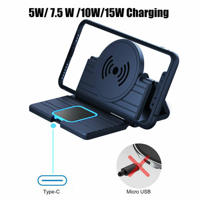 Fast Charging Car Wireless Phone Charger Pad Mat Mount For iPhone 12 Samsung S10 - KinglyDay