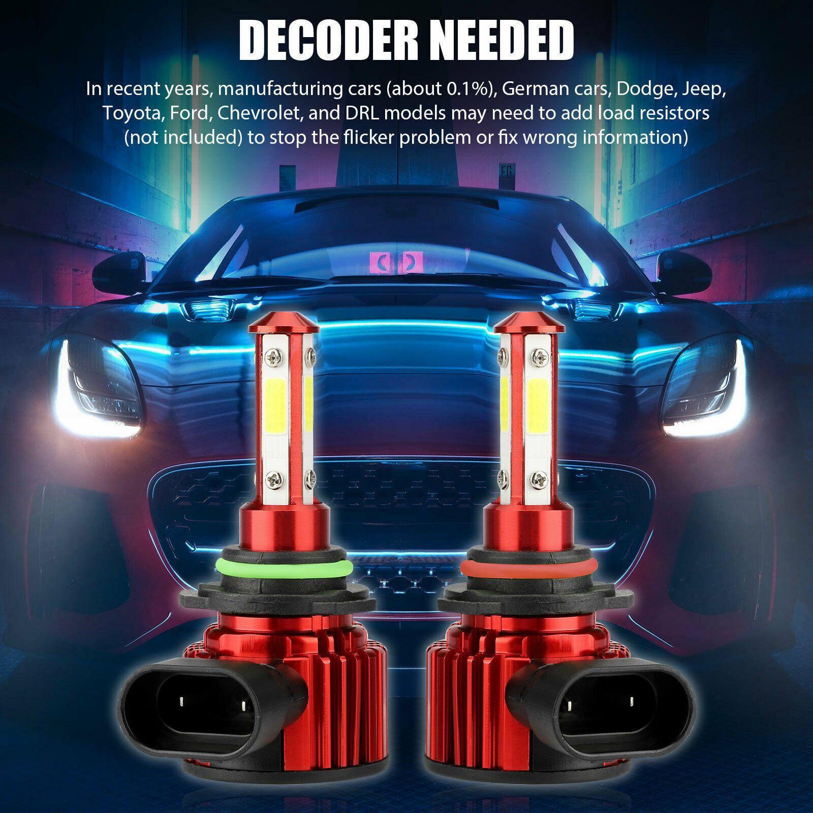 4PCS 9005 9006 CREE LED Combo Headlight Bulbs High Low Beam Kit 6500K Super White - KinglyDay