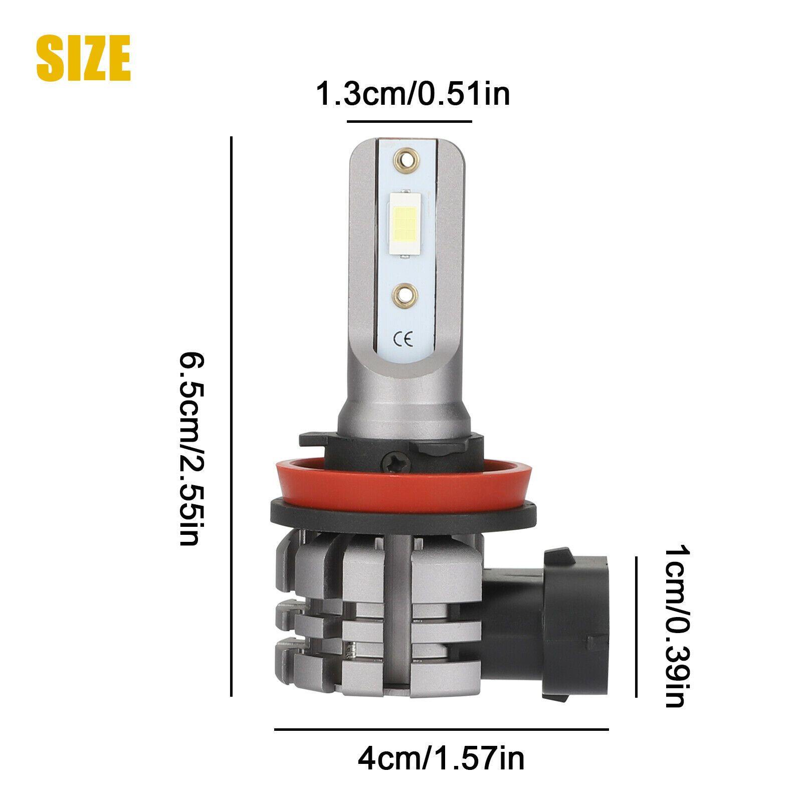 2PCS H8 H9 H11 H16 Super Bright LED Fog Light DRL Driving Bulbs 4000LM 6000K White - KinglyDay