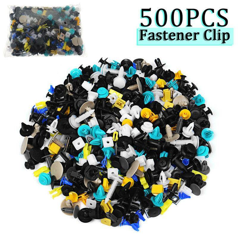 500PCS Mixed Auto Car Fastener Clip Bumper Fender Trim Plastic Rivet Door Panel - KinglyDay