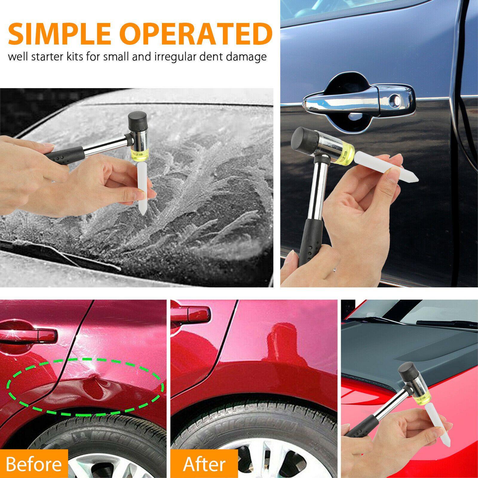 6pcs Paintless Car Hail Damage Remover Repair Kit Auto Dent Puller Hammer Tool - KinglyDay