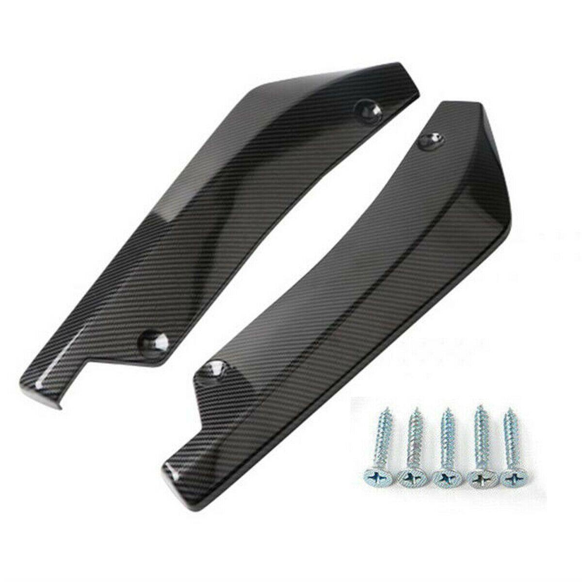 2PCS Car Auto Carbon Fiber Rear Bumper Lip Diffuser Splitter Canard Protector Top - KinglyDay